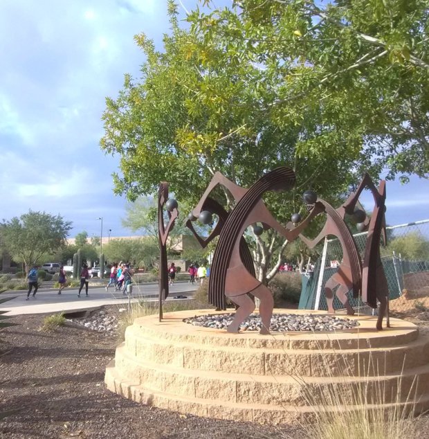 Thankful to see the art my Dad made on the course. It gave me the boost I needed to plug on.