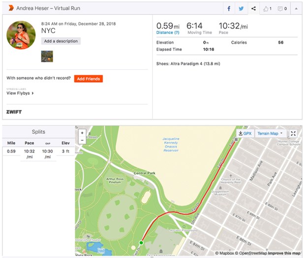 Cool to run virtually &amp; you see a real map on Strava!